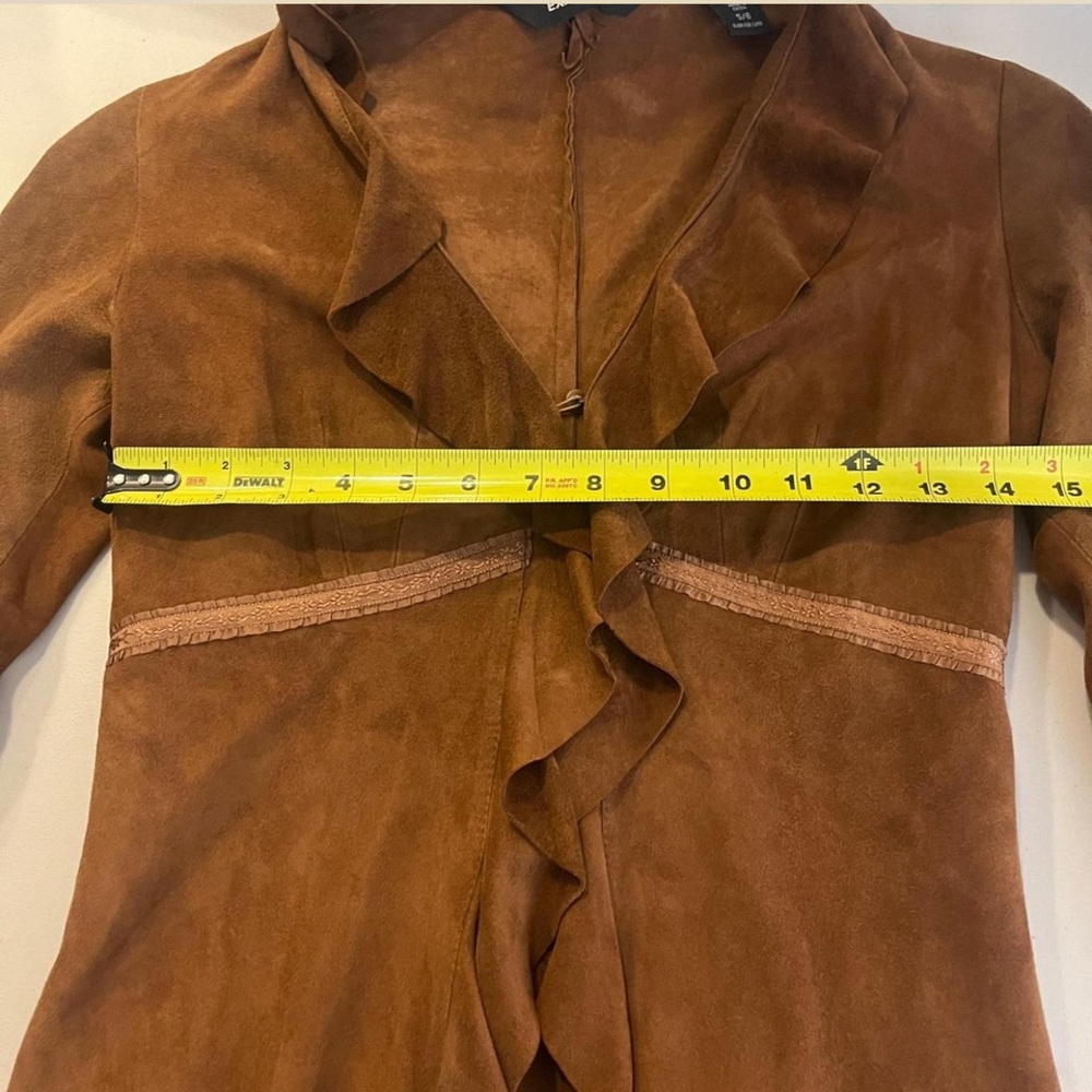 Vintage Express Brown Ruffled Blazer - Picture 7 of 7